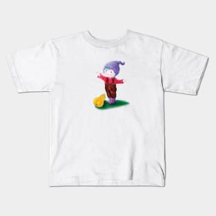 Garden Gnome with pear Kids T-Shirt